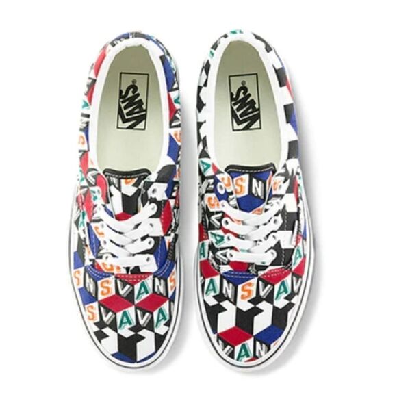 New VANS UA Era Checker Cube Multi / True White Mens 9 - Picture 4 of 11